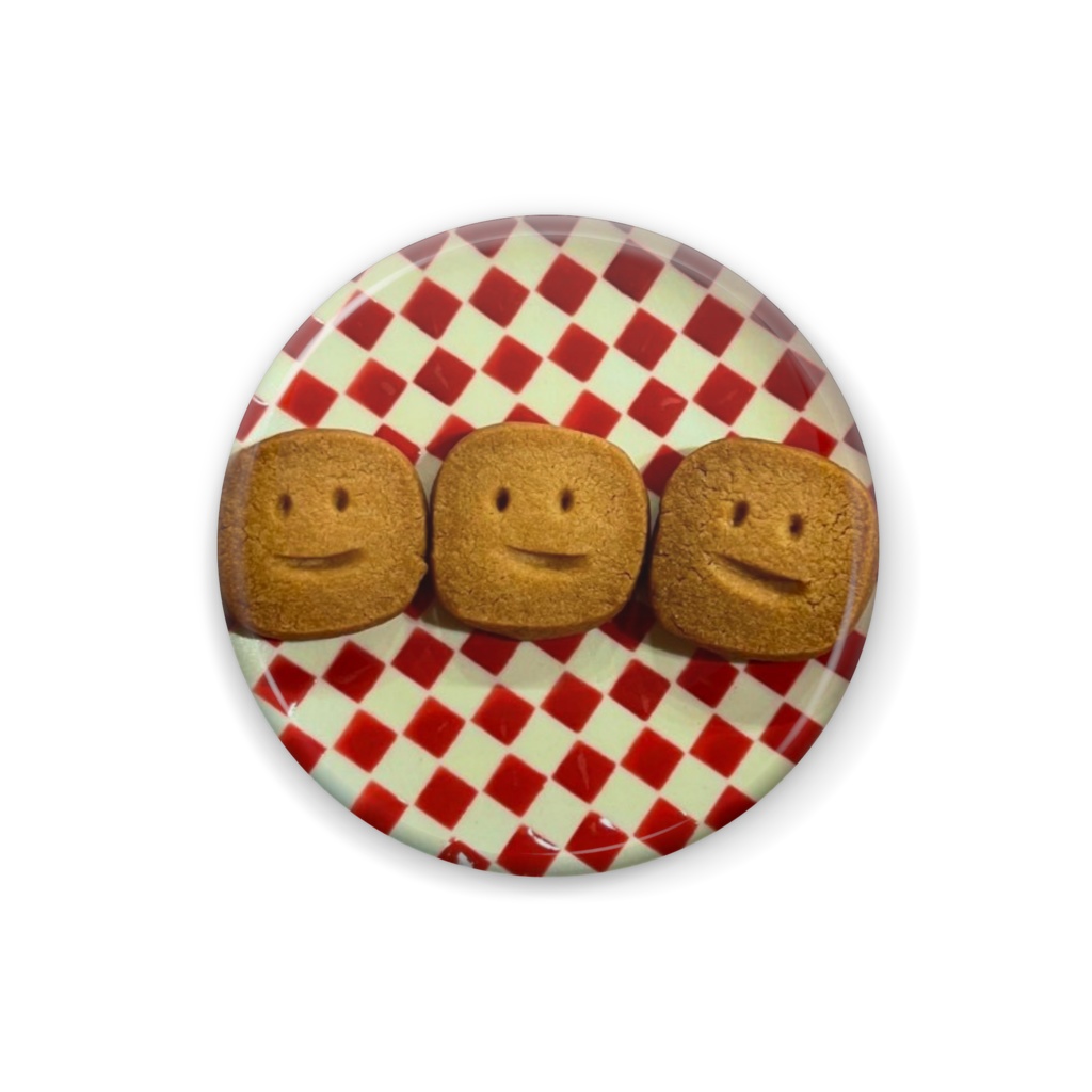 腹へり缶バッジ：にこにこクッキー