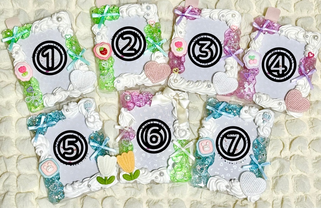 クリアカラー×白ホイップデコケース(トレカサイズ)