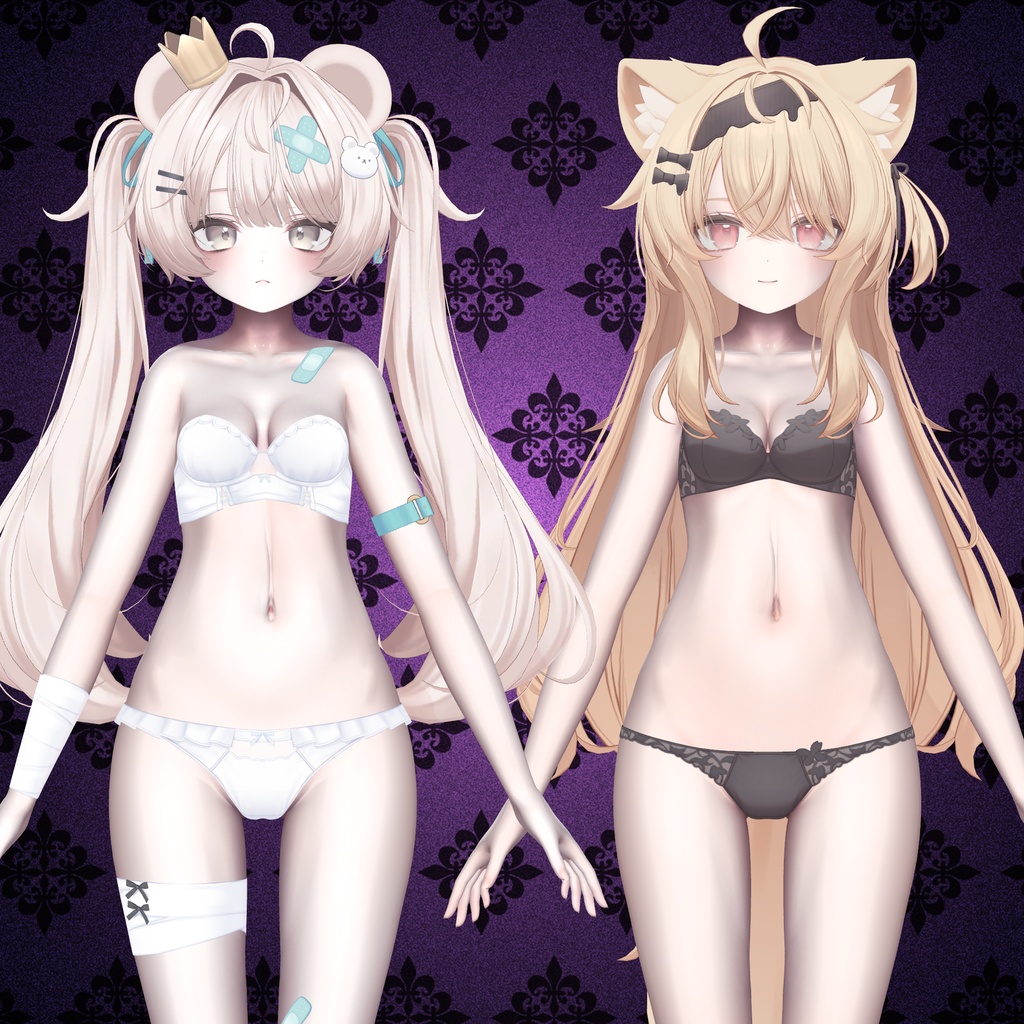 ⭐SALE⭐ゴシックドール肌マテリアル+髪と服用マテリアル【liltoon対応】