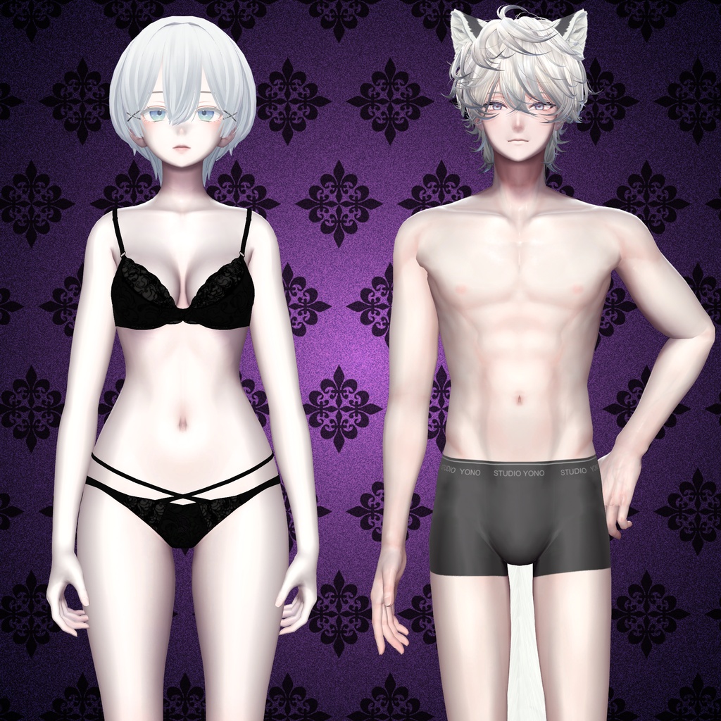 ⭐SALE⭐ゴシックドール肌マテリアル+髪と服用マテリアル【liltoon対応】