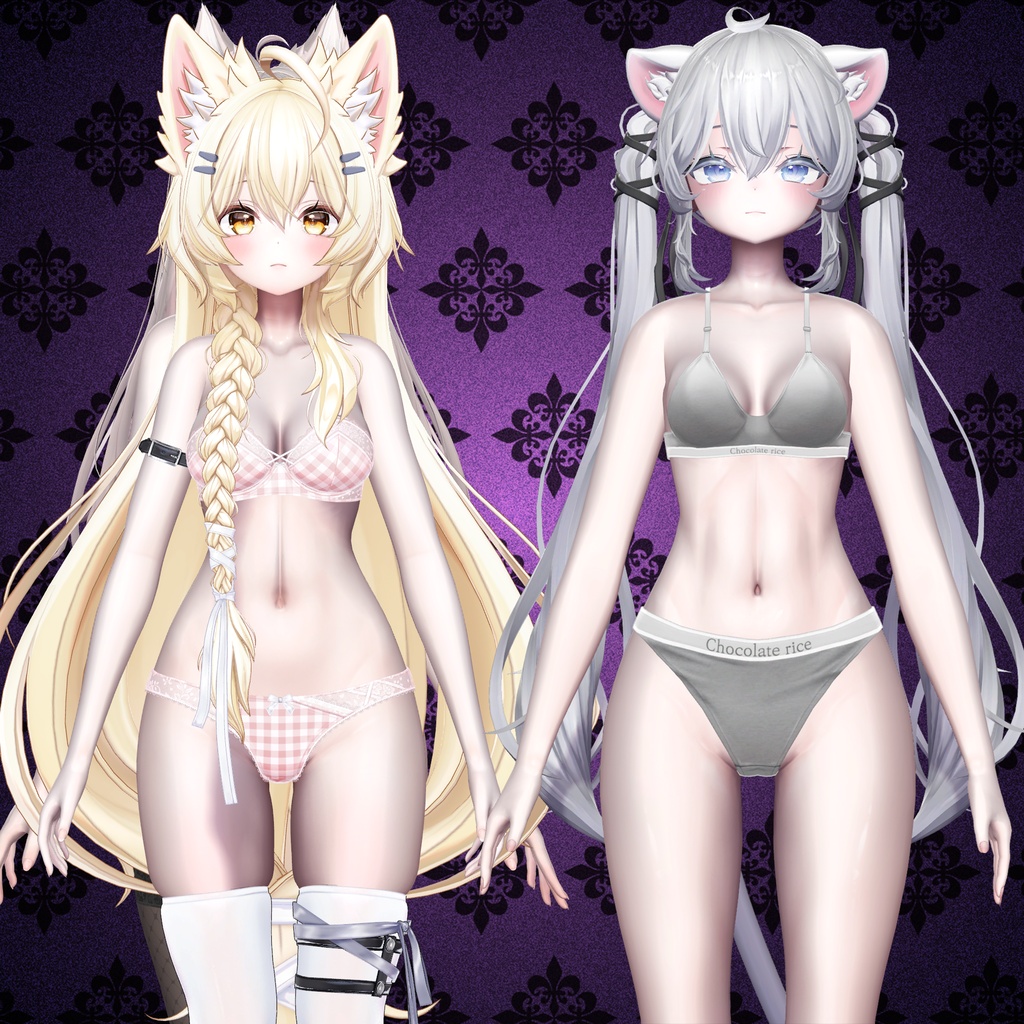 ⭐SALE⭐ゴシックドール肌マテリアル+髪と服用マテリアル【liltoon対応】