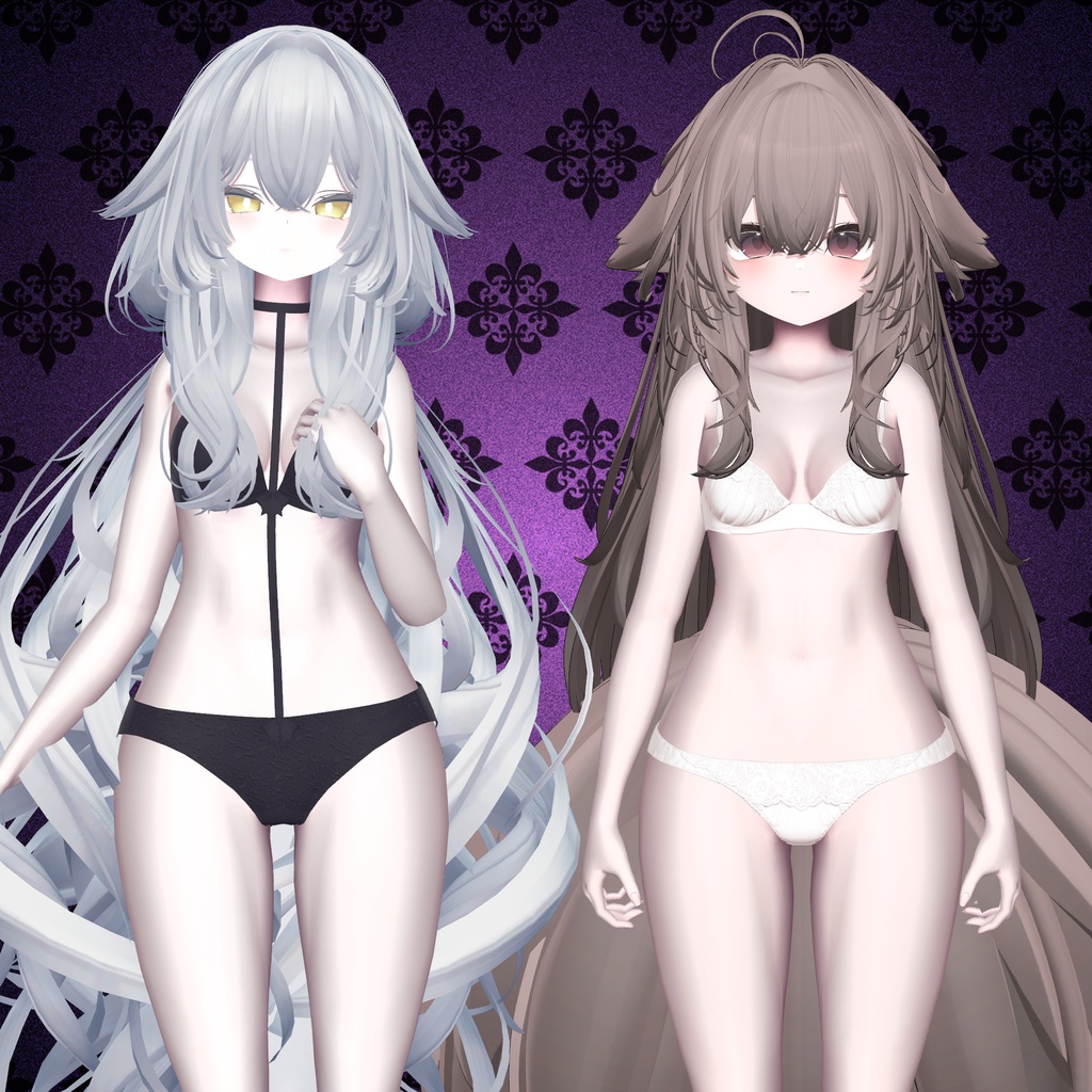 ⭐SALE⭐ゴシックドール肌マテリアル+髪と服用マテリアル【liltoon対応】