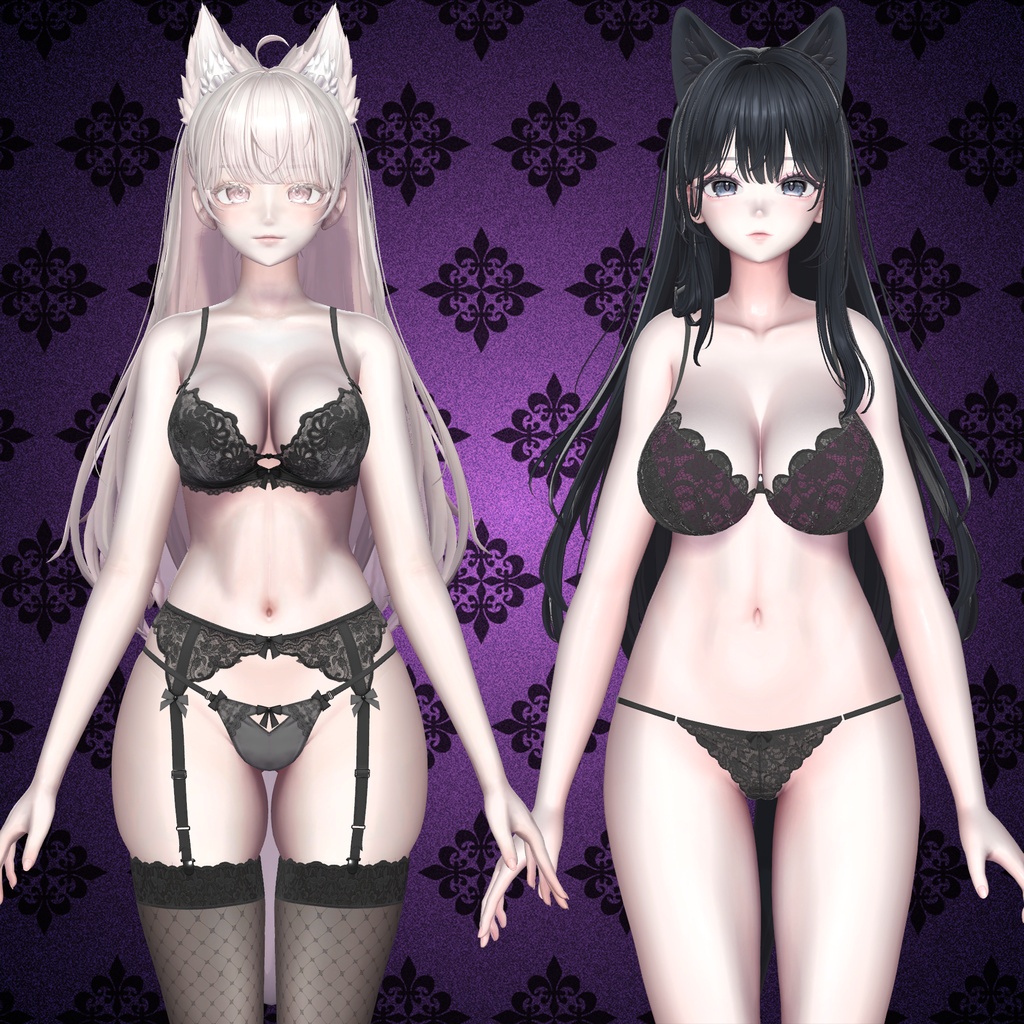 ⭐SALE⭐ゴシックドール肌マテリアル+髪と服用マテリアル【liltoon対応】