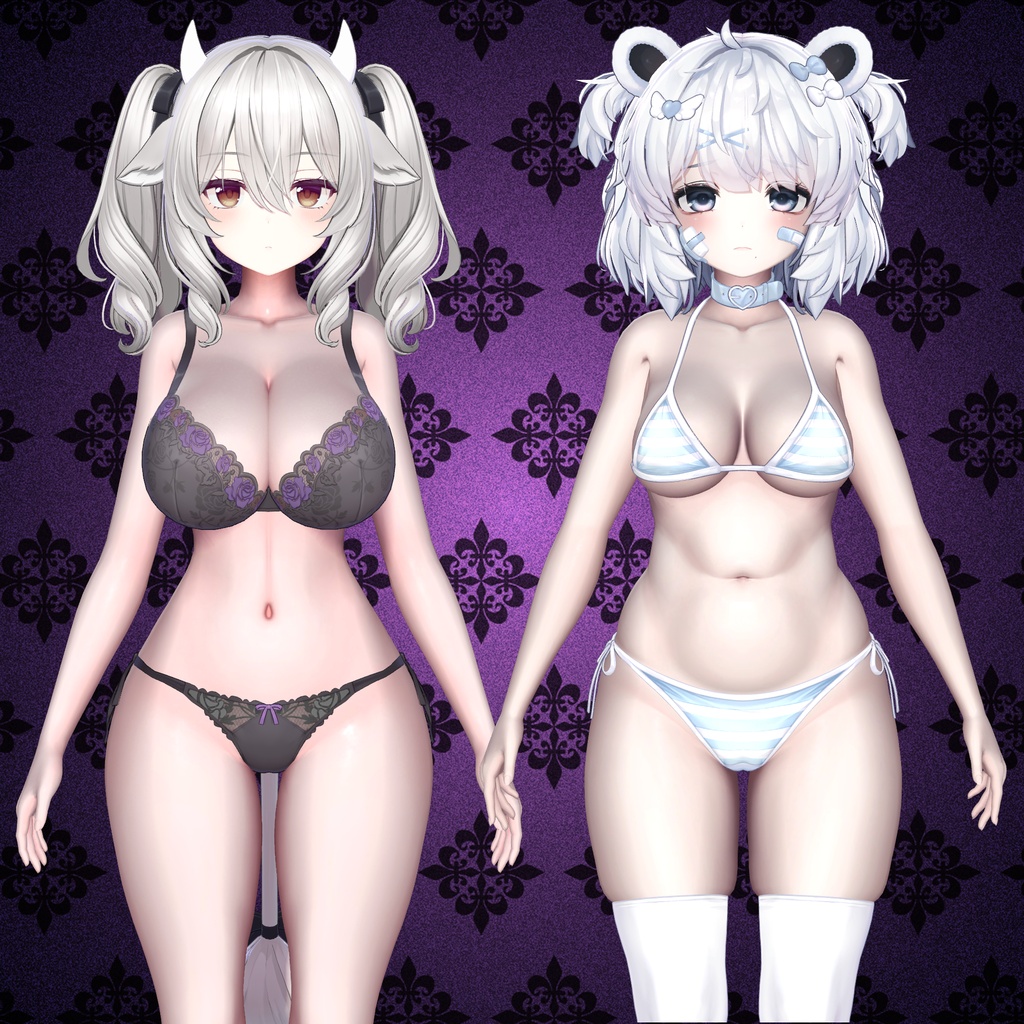 ⭐SALE⭐ゴシックドール肌マテリアル+髪と服用マテリアル【liltoon対応】