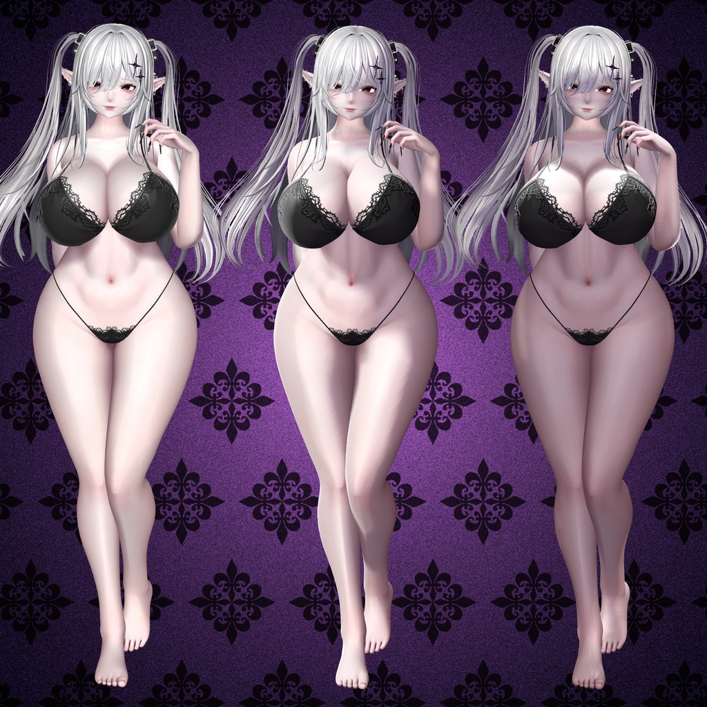 ⭐SALE⭐ゴシックドール肌マテリアル+髪と服用マテリアル【liltoon対応】