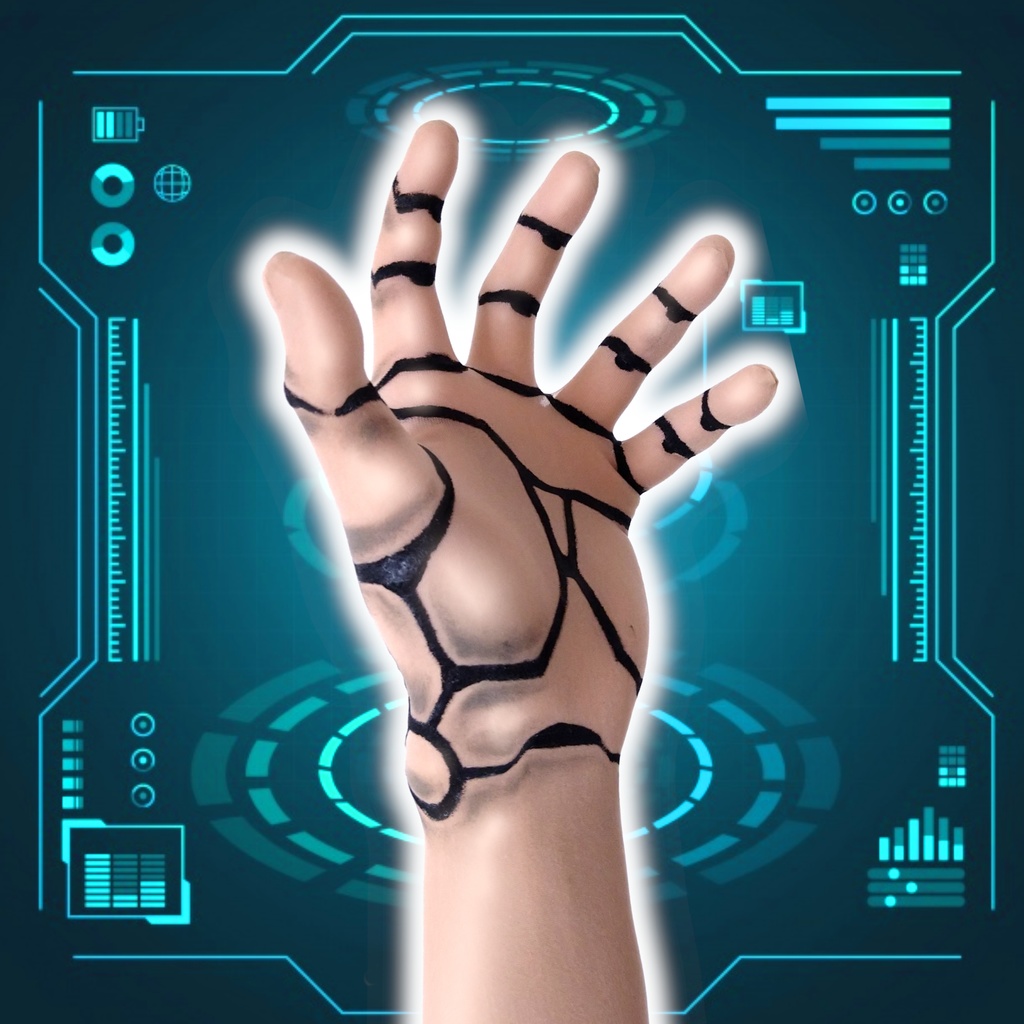 サイボーグ変身手袋(肌色タイプ)/ストッキング生地製