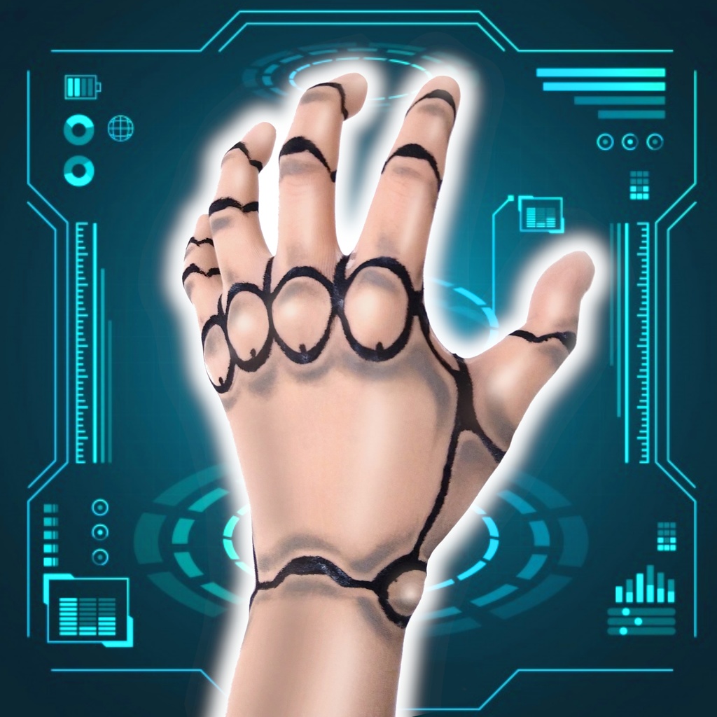 サイボーグ変身手袋(肌色タイプ)/ストッキング生地製