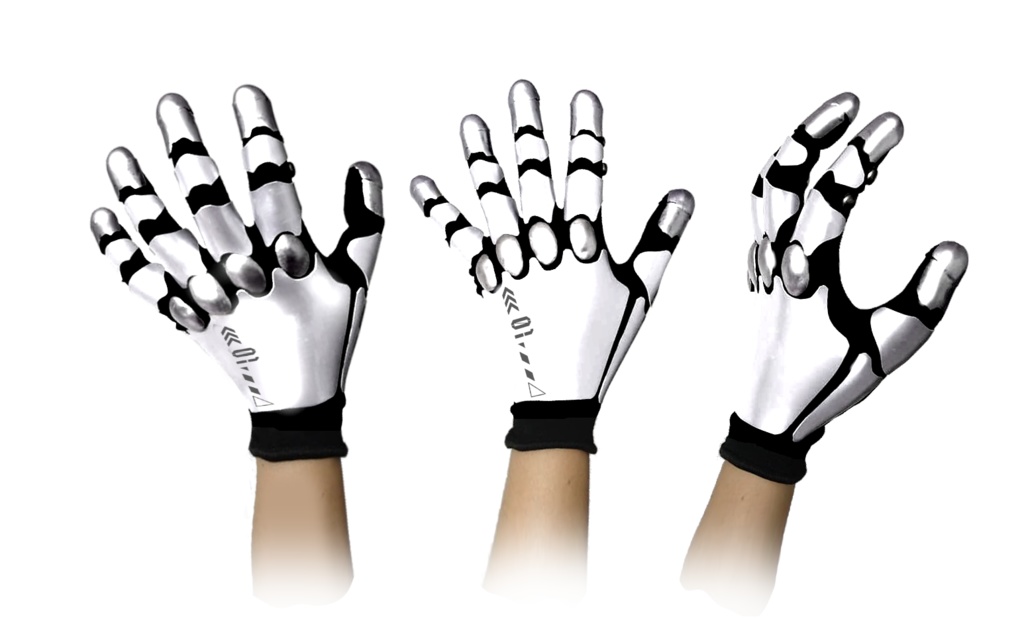 サイボーグ手袋(メカver')ホワイト/男性用サイズ