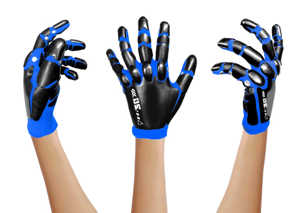 サイボーグ手袋(メカver')ブルーベース・ガンメタル/女性用サイズ