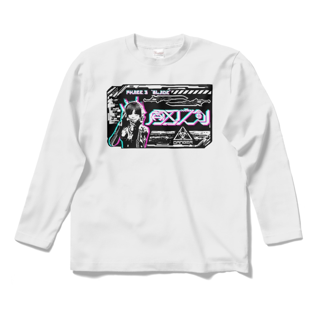 長袖Tシャツphaseー3・"BLADE" /ホワイト