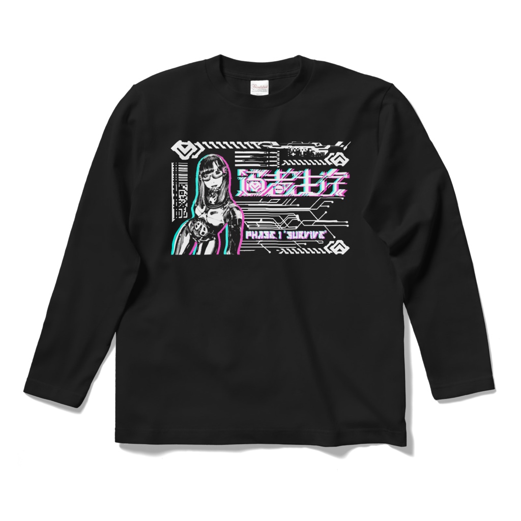 長袖Tシャツphaseー1・"SURVIVE" /ブラック