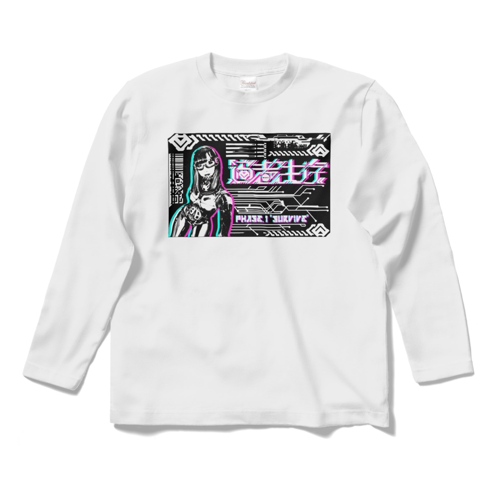 長袖Tシャツphaseー1・"SURVIVE" /ホワイト