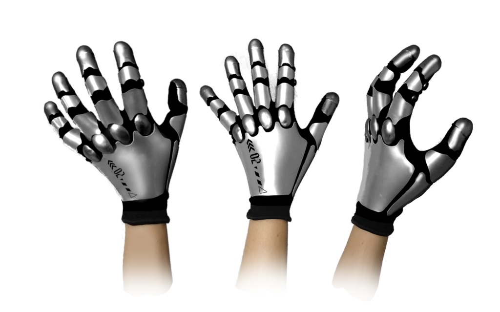 サイボーグ手袋(メカver')シルバー/SSサイズ(子供用)