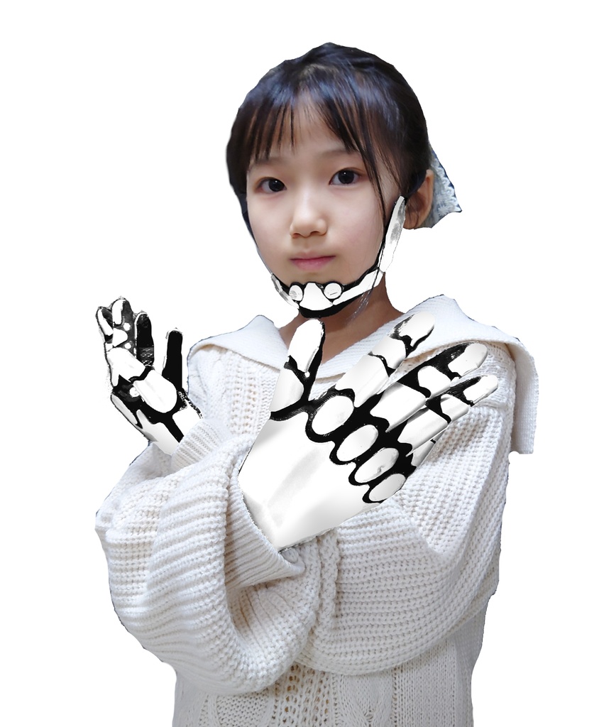 サイボーグ手袋(メカver')ホワイト/SSサイズ(子供用)