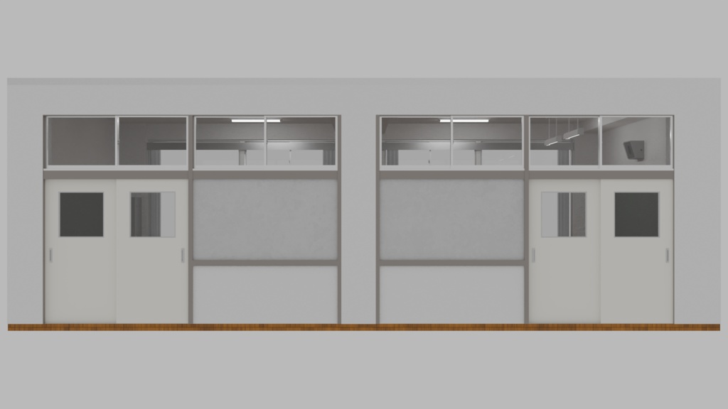 教室【3dモデル】廊下付き