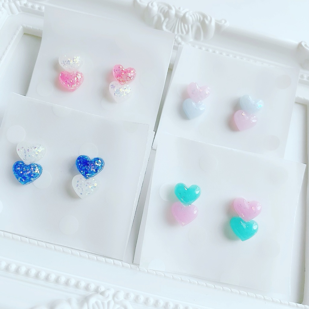 キラキラハートピアス