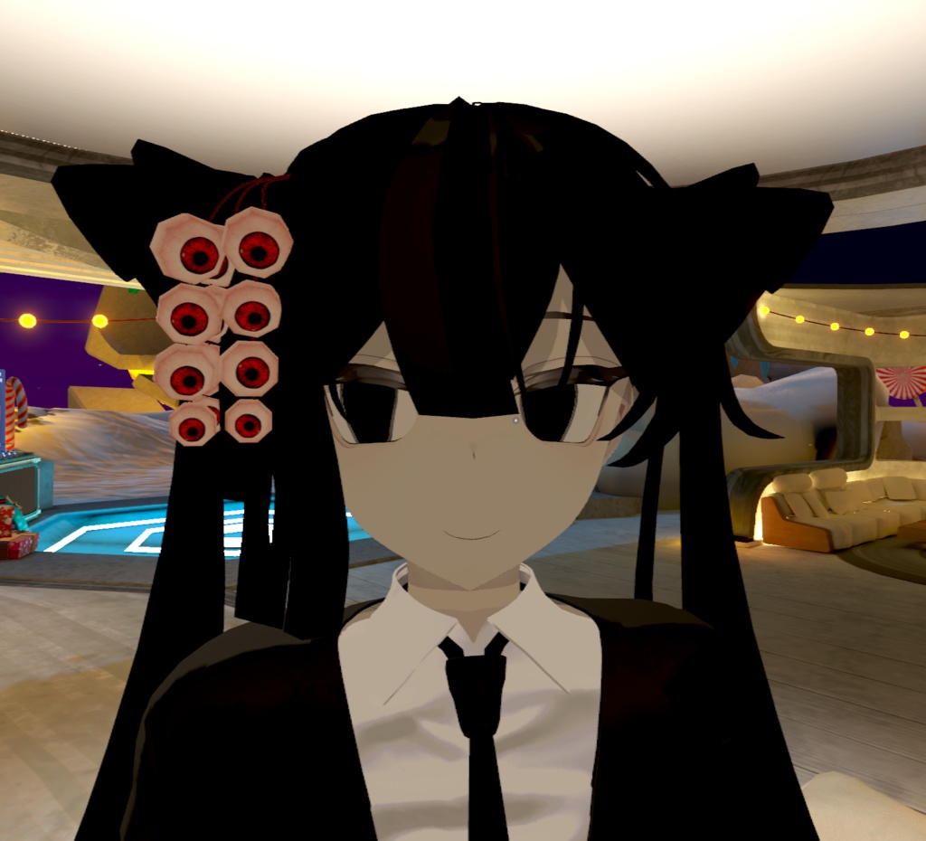 【ぎょろっ】目がうごくVRCアクセサリー【髪飾り・目玉】