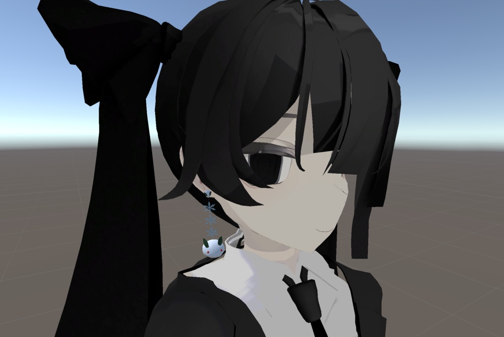 【VRC想定】ゆれる雪うさぎピアス【淡色系・かわいい・冬】