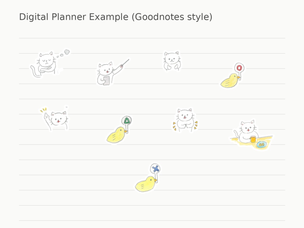 こねこ&ひよこ 学習リアクション デジタルステッカー(9種)