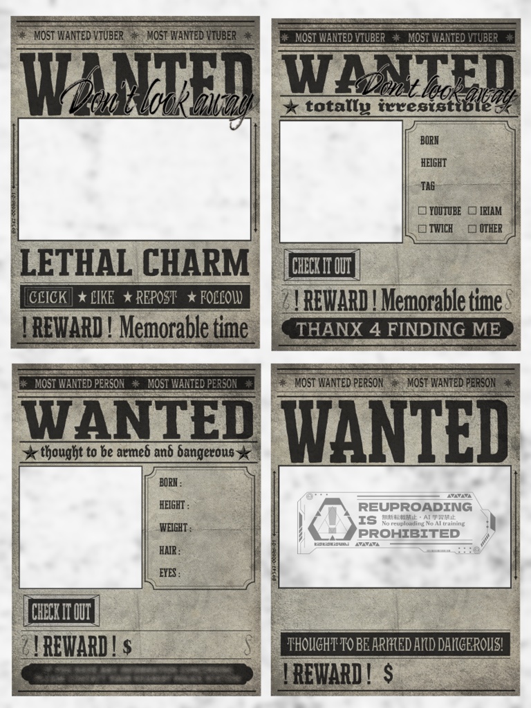 【フリー素材】WANTED!