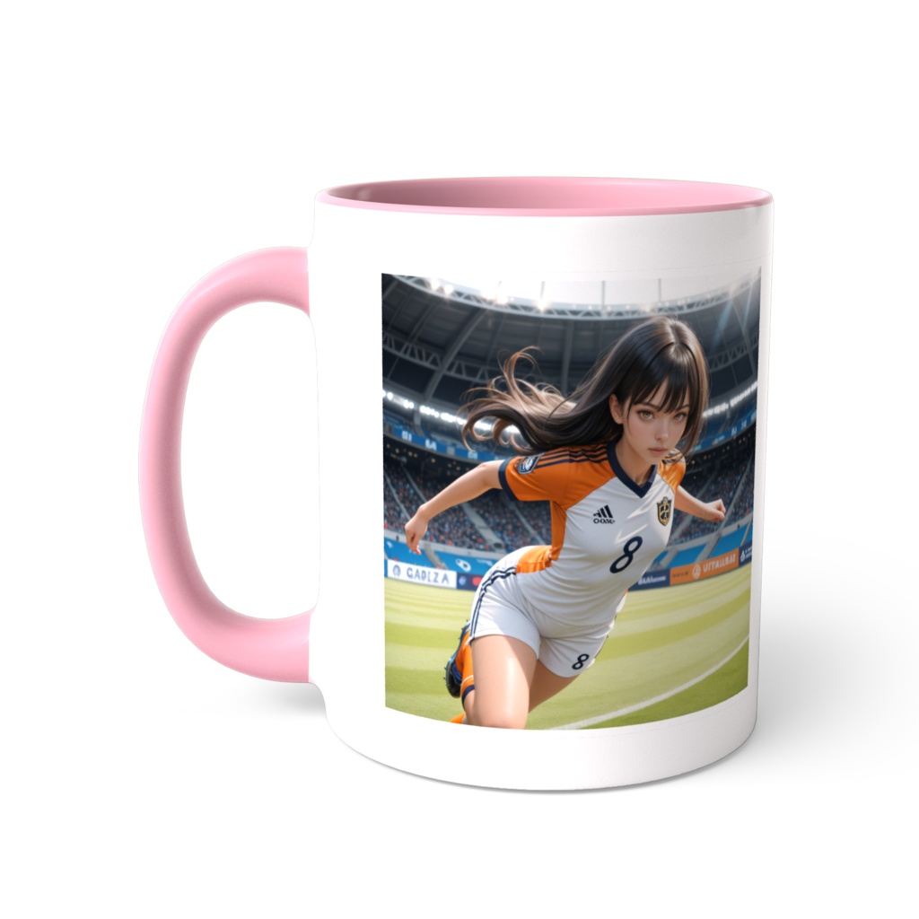 サッカー女子イラスト・No.8 マグカップ