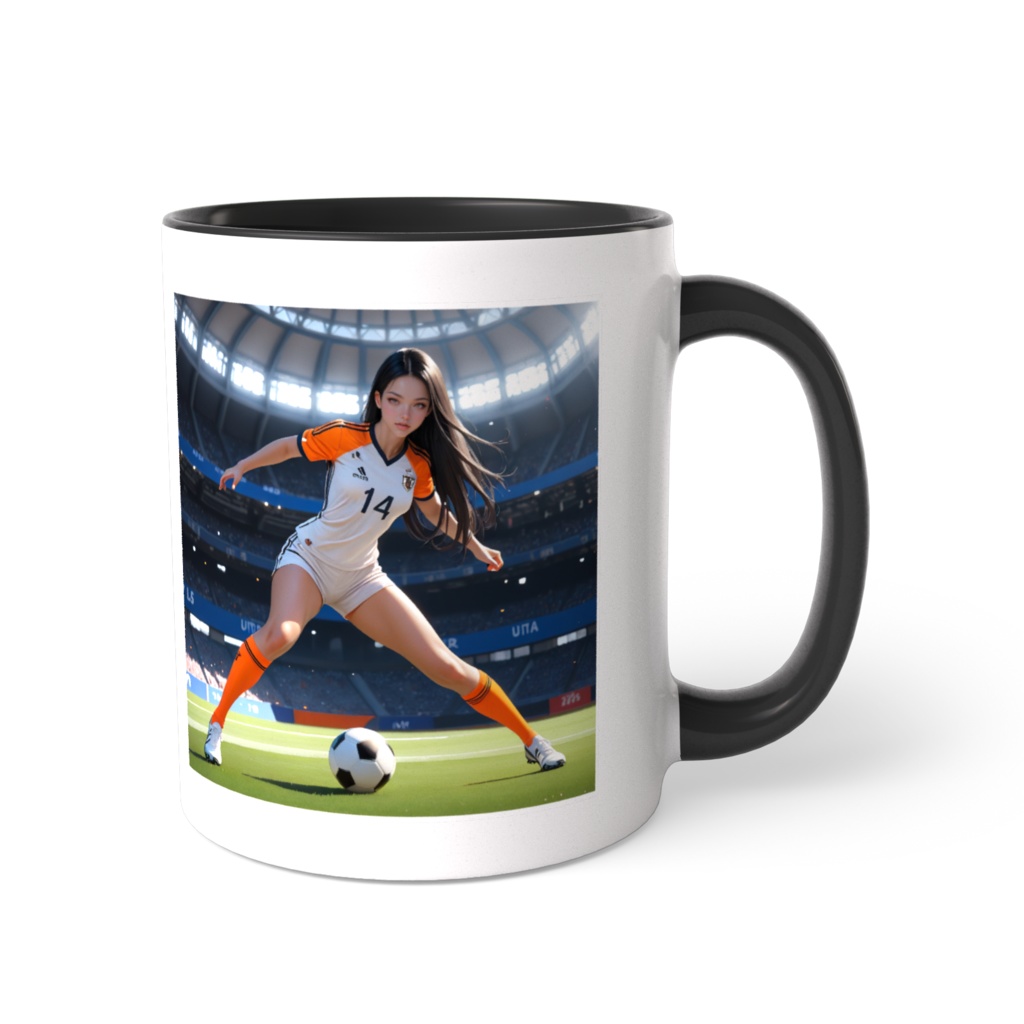 サッカー女子イラスト・No.14マグカップ