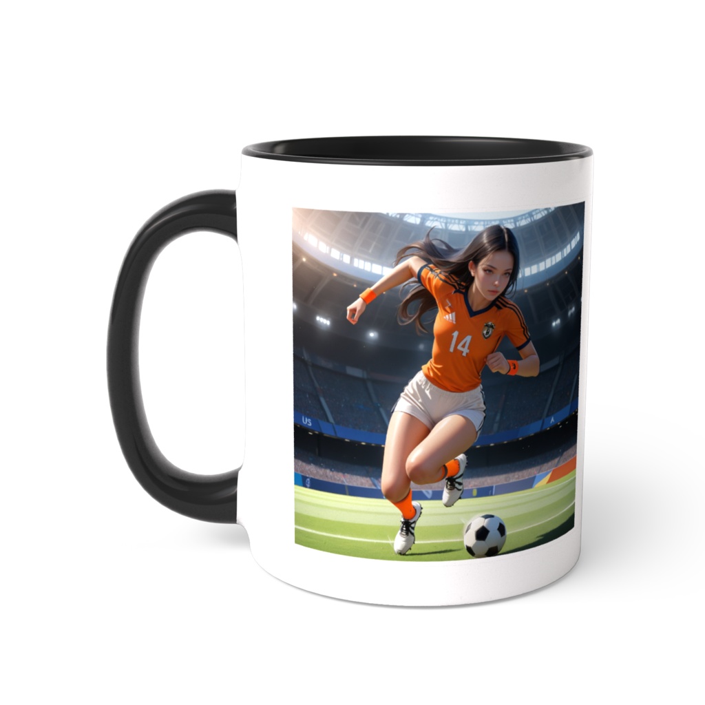 サッカー女子イラスト・No.14マグカップ