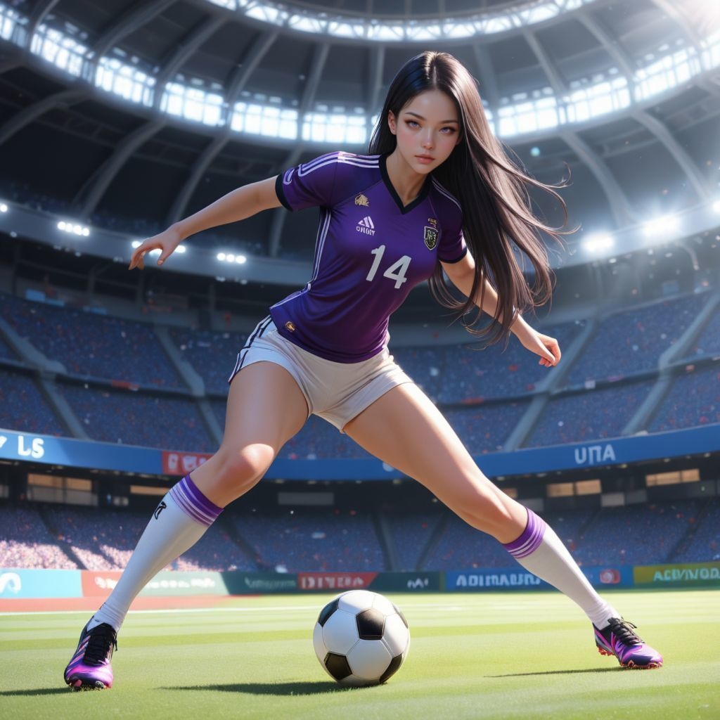 サッカー女子No.14(紫)