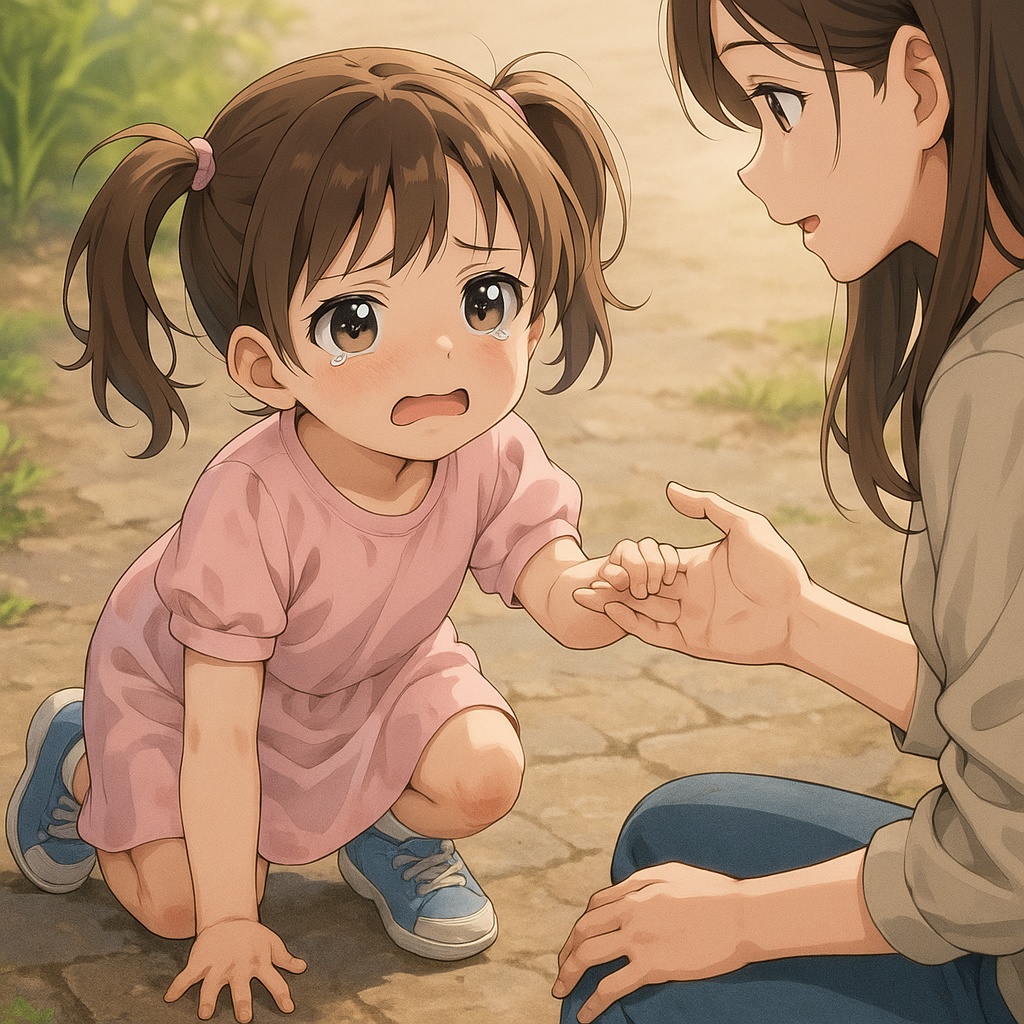 ママ、ころんじゃった・・