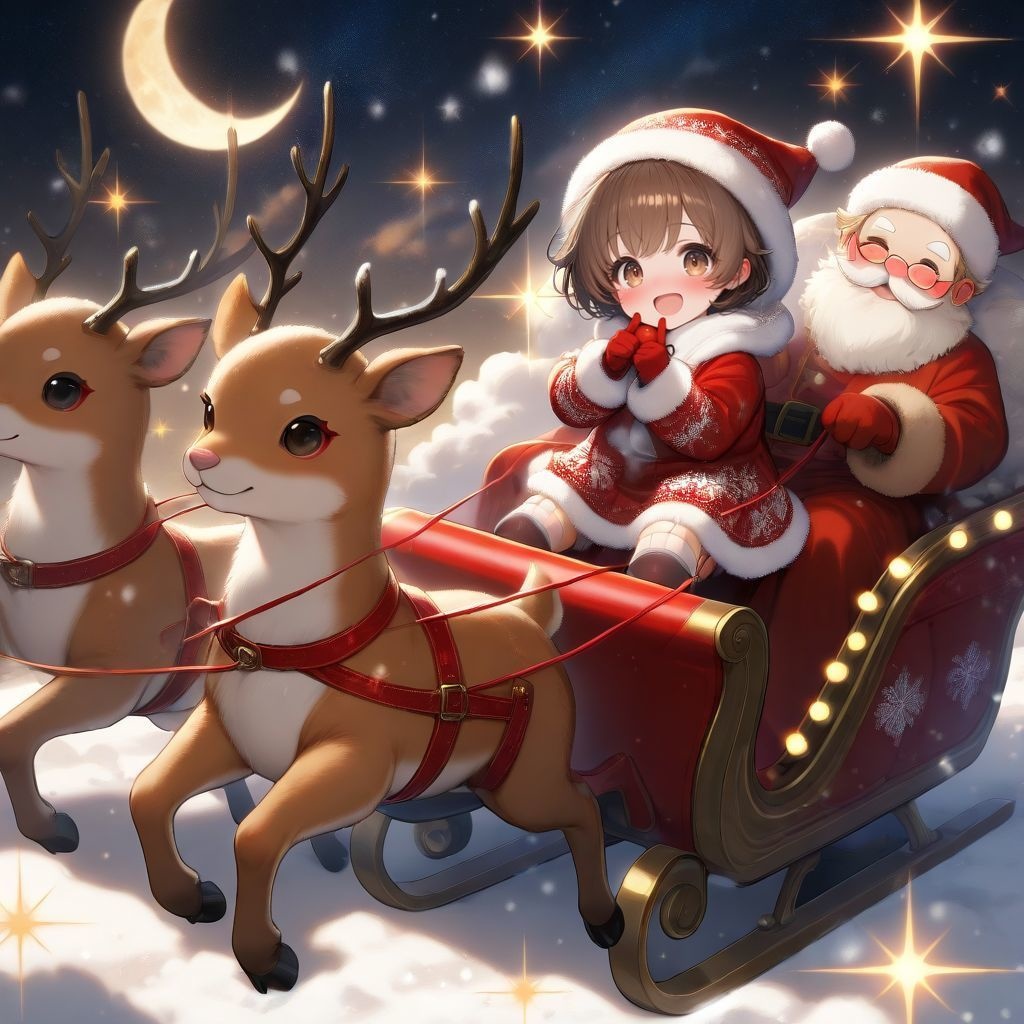 星空のクリスマス｜高精細アニメ風イラスト（4096×4096 PNG）