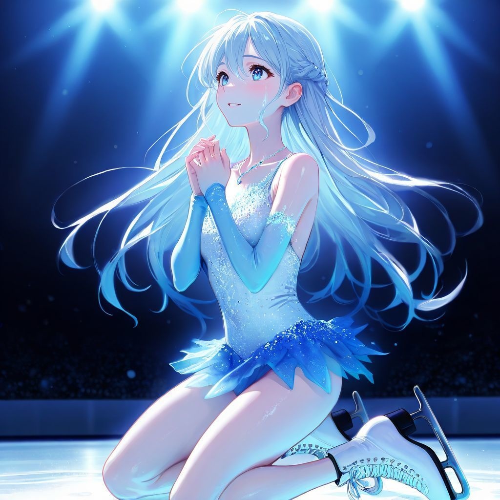 氷上の祈り｜高精細アニメ風イラスト（4096×4096 PNG）