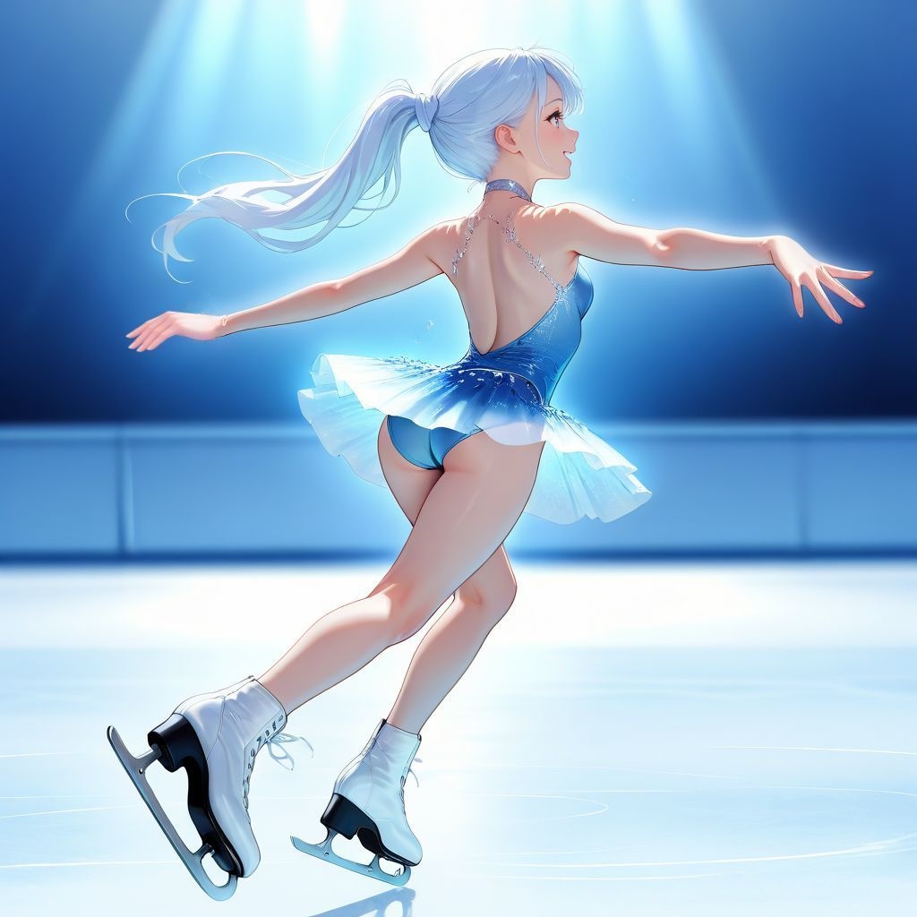 フィギュアスケート（はじまり）｜高精細アニメ風イラスト（4096×4096 PNG）