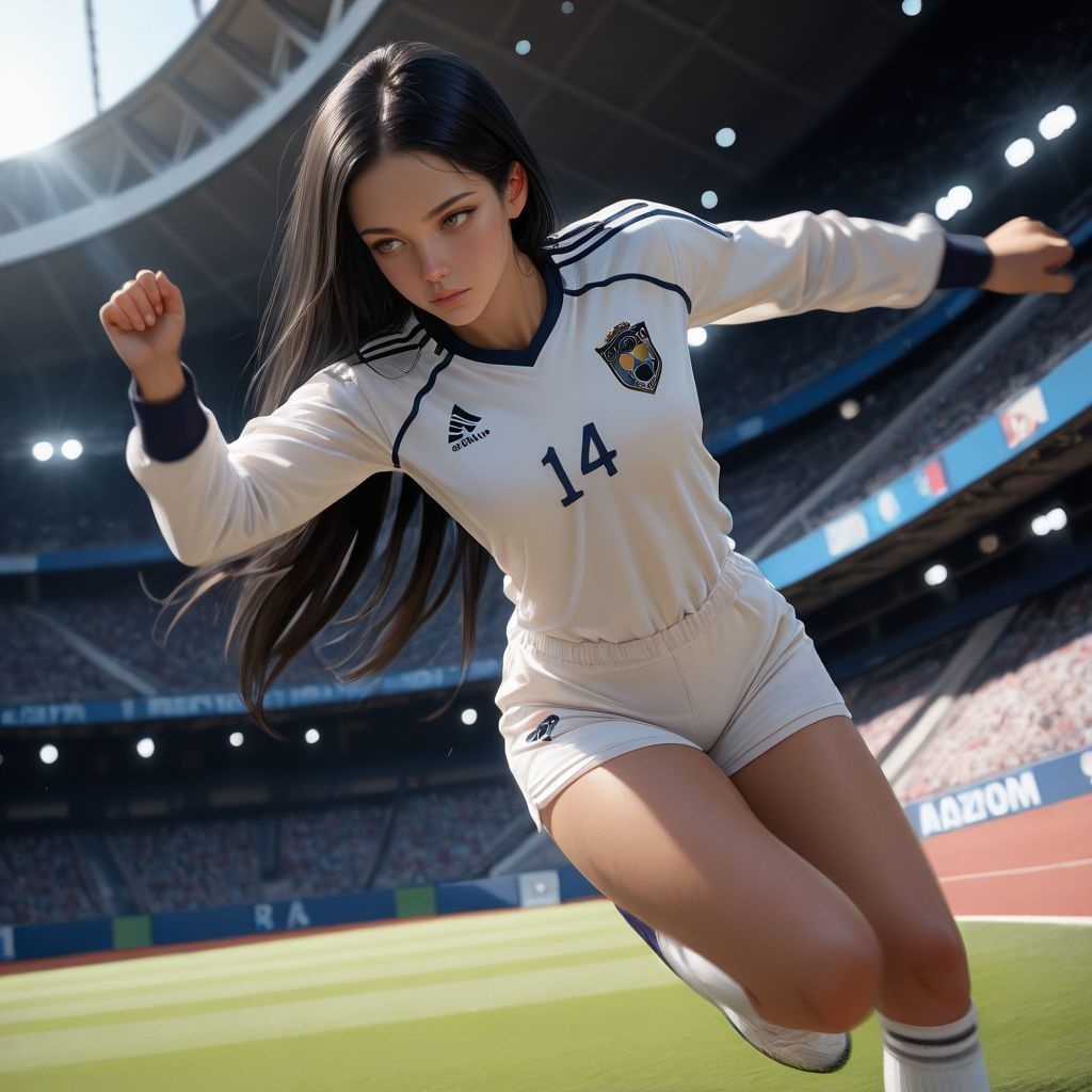 サッカー女子No14（ドリブル）