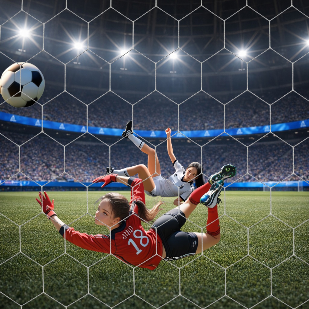 サッカー女子（オーバーヘッド）：イラスト8枚セット（動画付き）