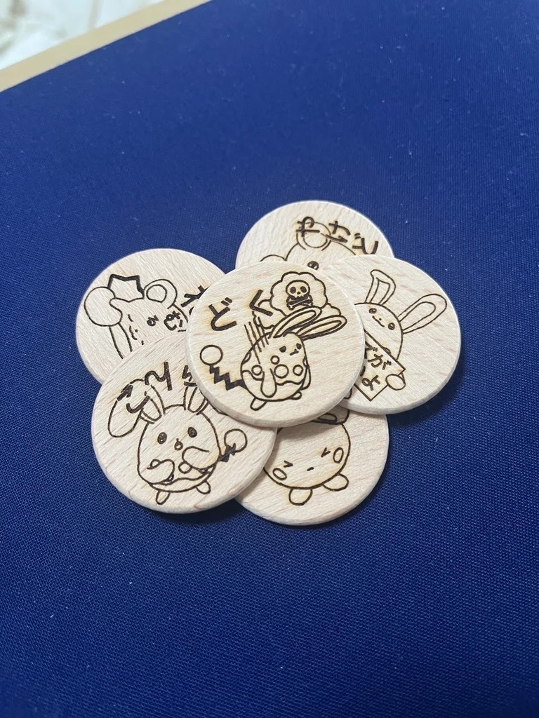 【ハンドメイド】木製 ルリリ マリル マリルリ 状態異常マーカー