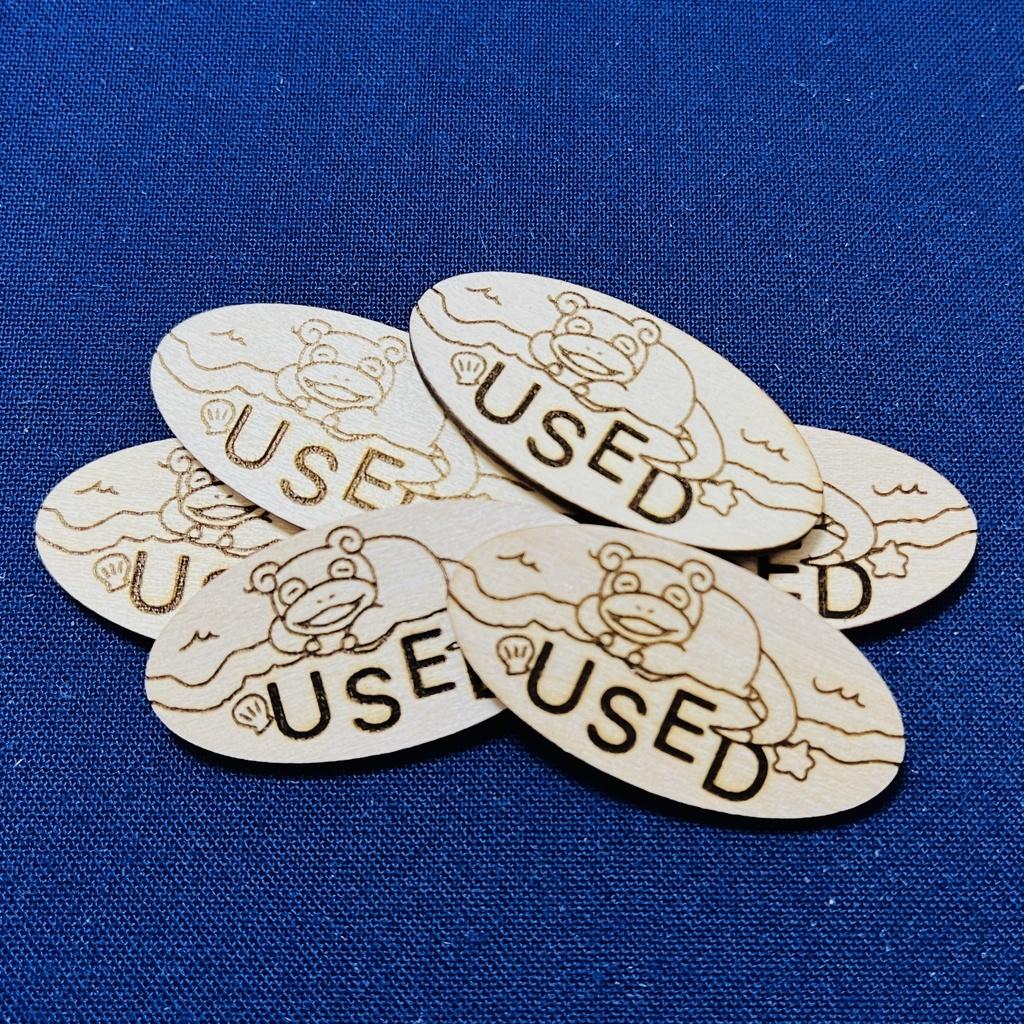【ハンドメイド】木製 ヤドン USEDマーカー 6枚セット