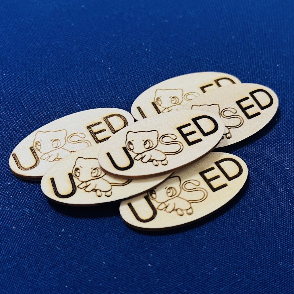 【ハンドメイド】木製 ミュウ USEDマーカー 6枚