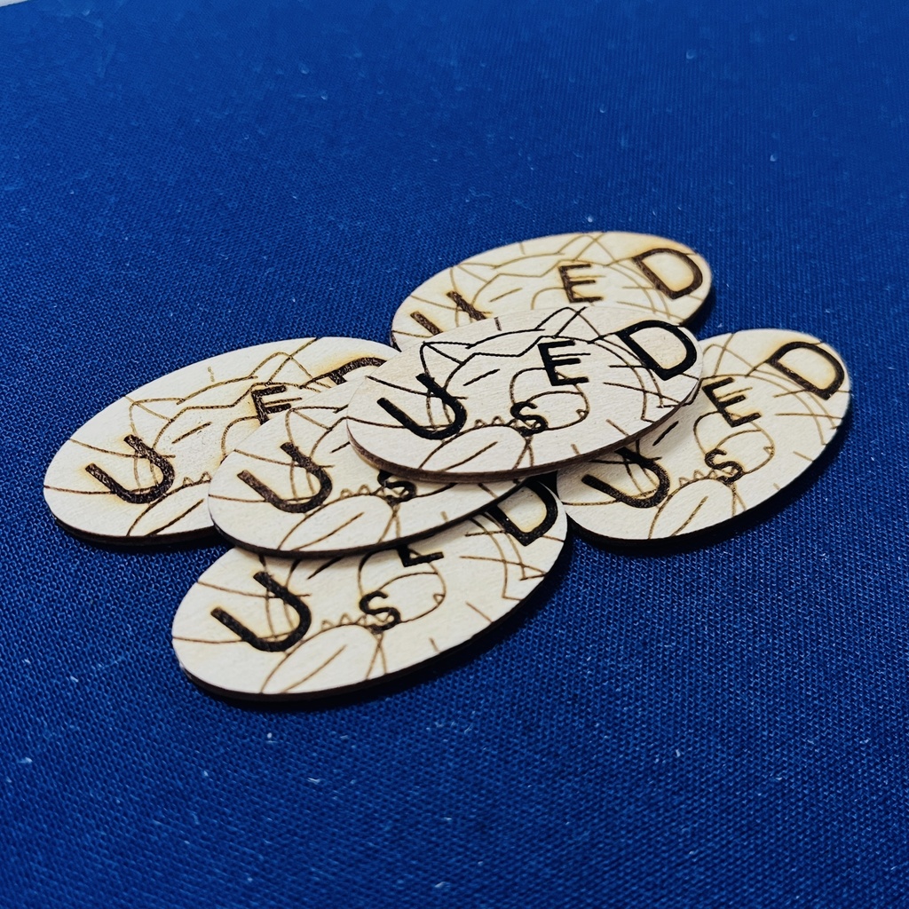 【ハンドメイド】木製 カビゴン USEDマーカー 12枚