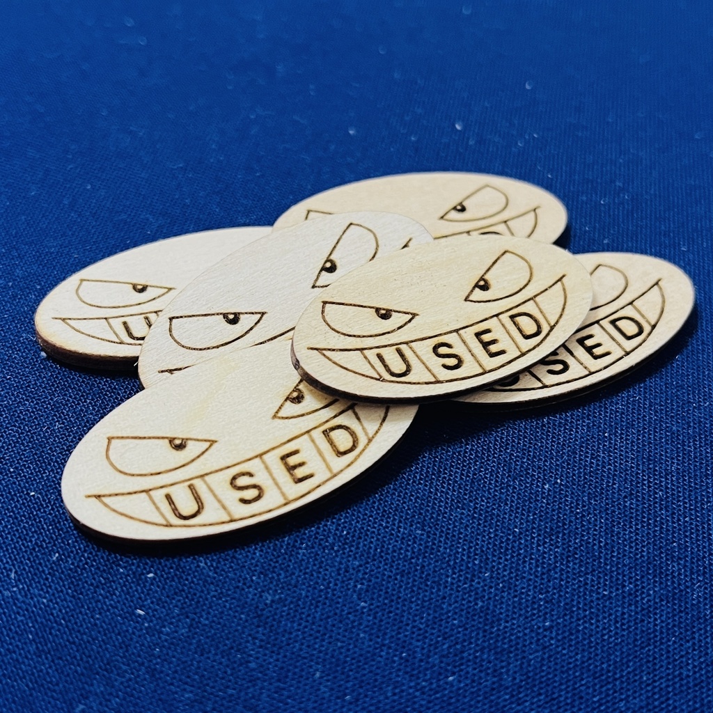 【ハンドメイド】木製 ゲンガー USEDマーカー 6枚