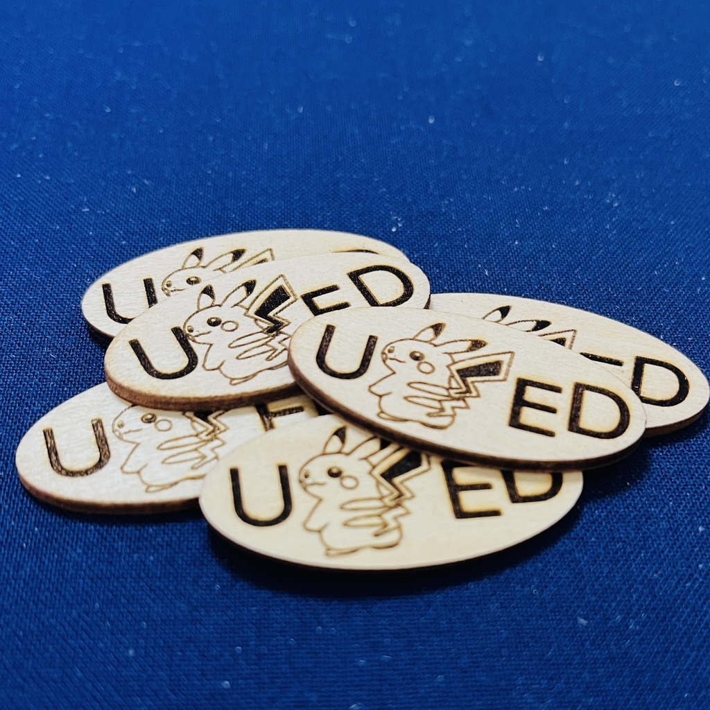 【ハンドメイド】木製 ピカチュウ USEDマーカー 12枚