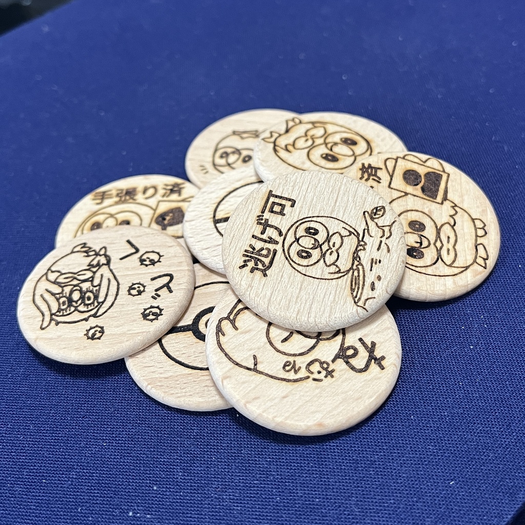 【ハンドメイド】木製 モクロー 状態異常マーカー トレーナーズアクションマーカー 10点セット