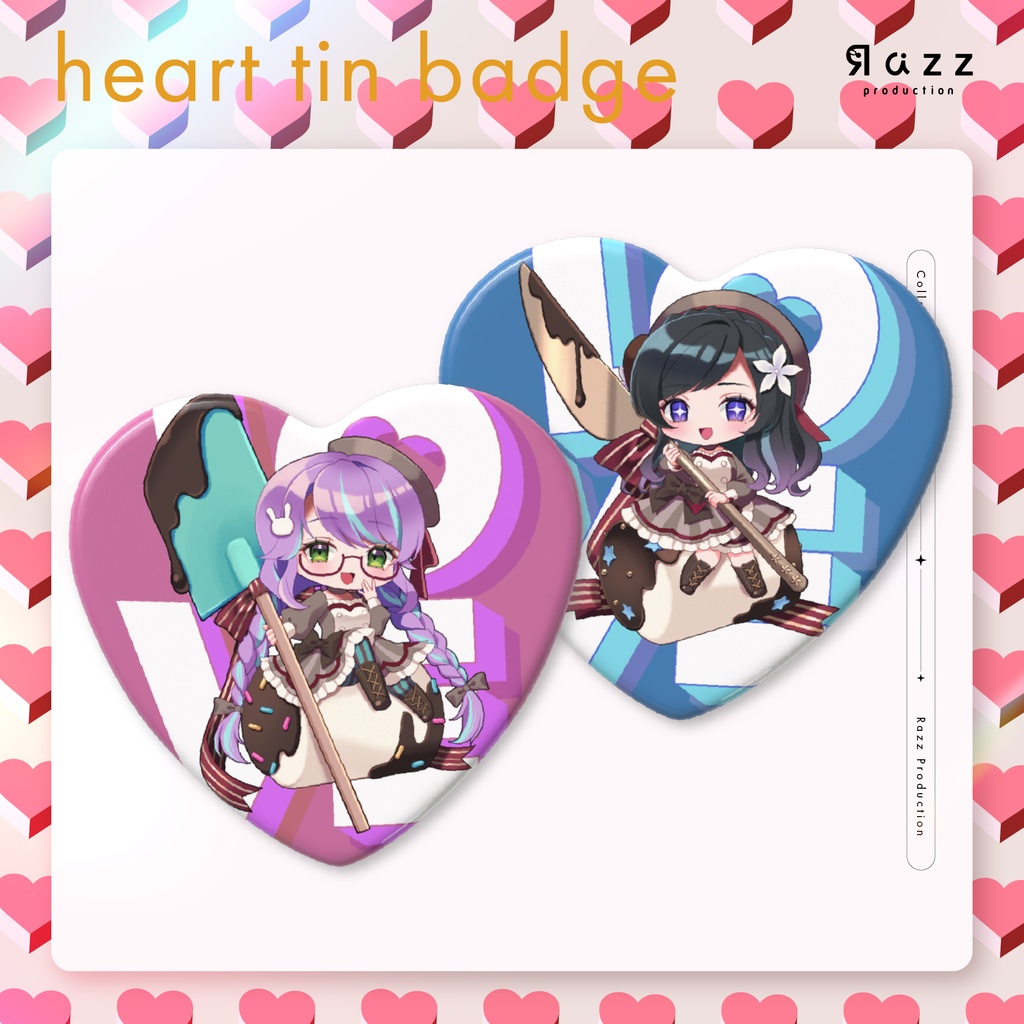 ハート缶バッジ【アキバレンタイン】