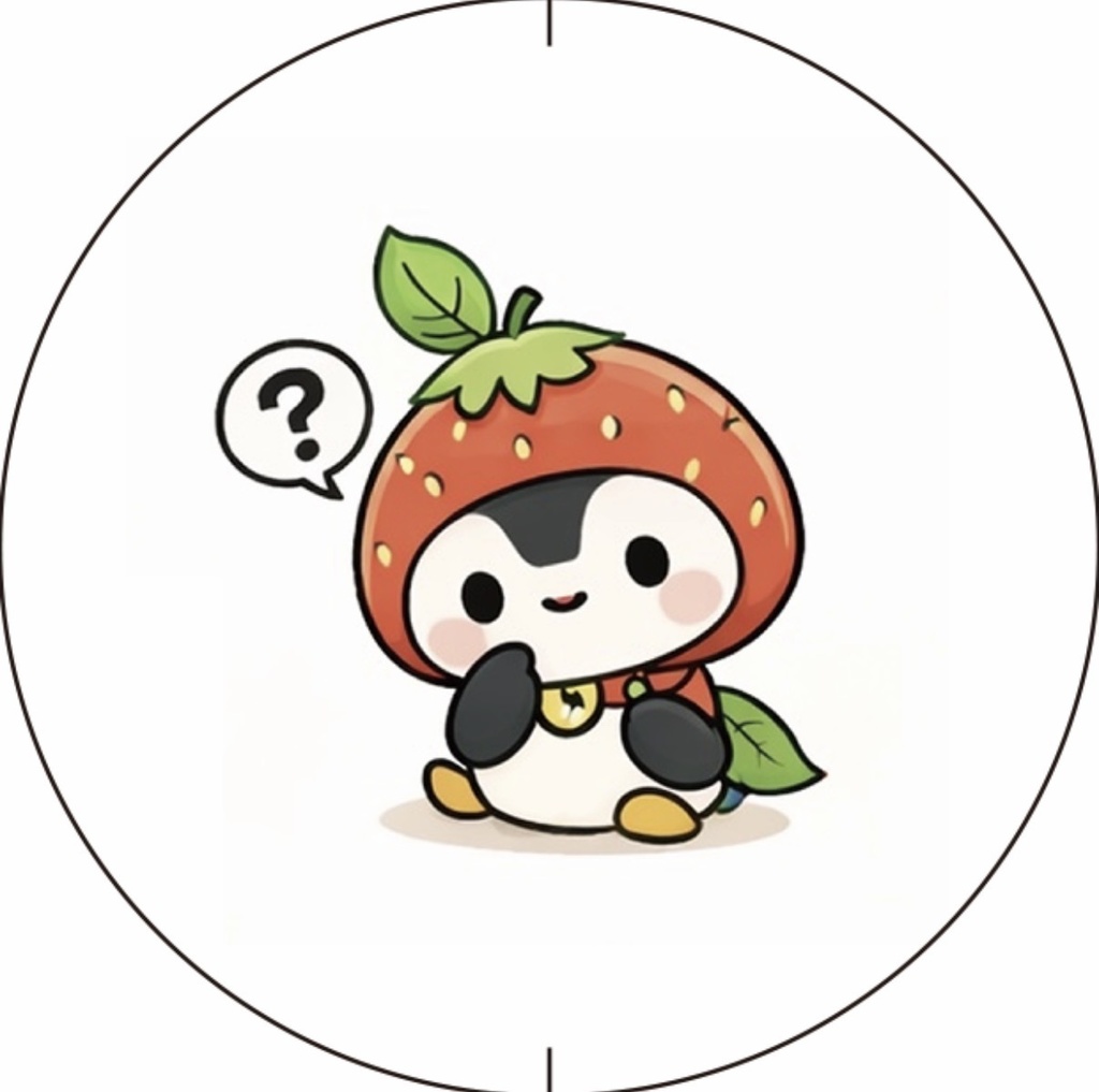 【缶バッジ】いちご謎ペンギン