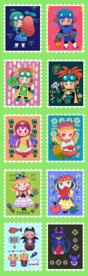 ＤＱ２＆ＤＱＢ２切手風シール