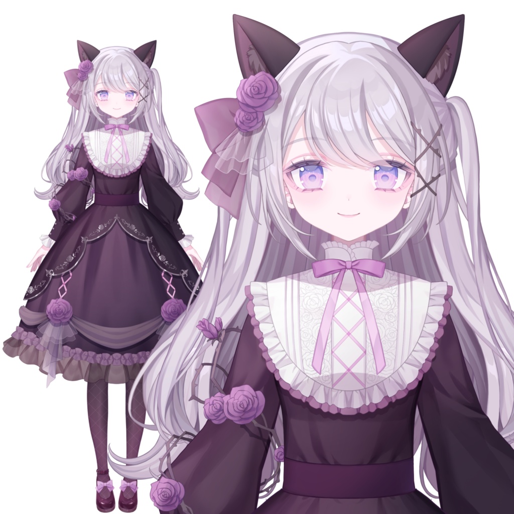 [パーツ分け済みPSD] Black Lolita ♰ Sharon ੭୧ [汎用立ち絵]