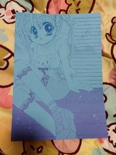 クマと女の子便箋