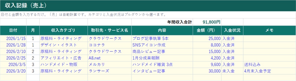 【副業1年目の方へ】収入と経費を入れるだけ。確定申告サマリーが自動でできるExcel