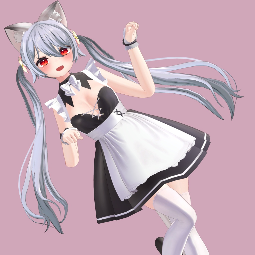 ロングツインテール】VRChat用素材【PhysBones対応】