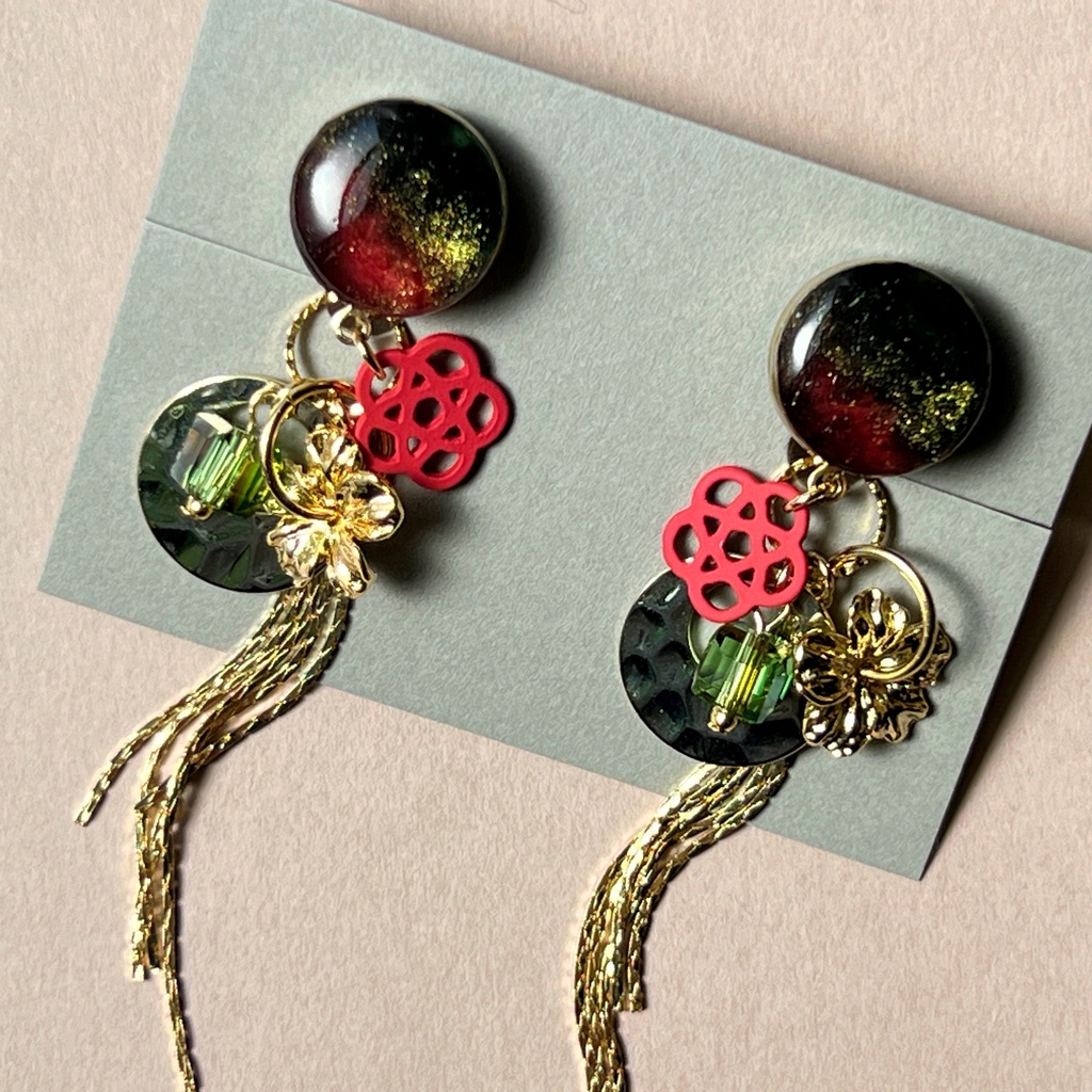 喧嘩祭りモチーフ 敬人・英智イメージ 耳飾り