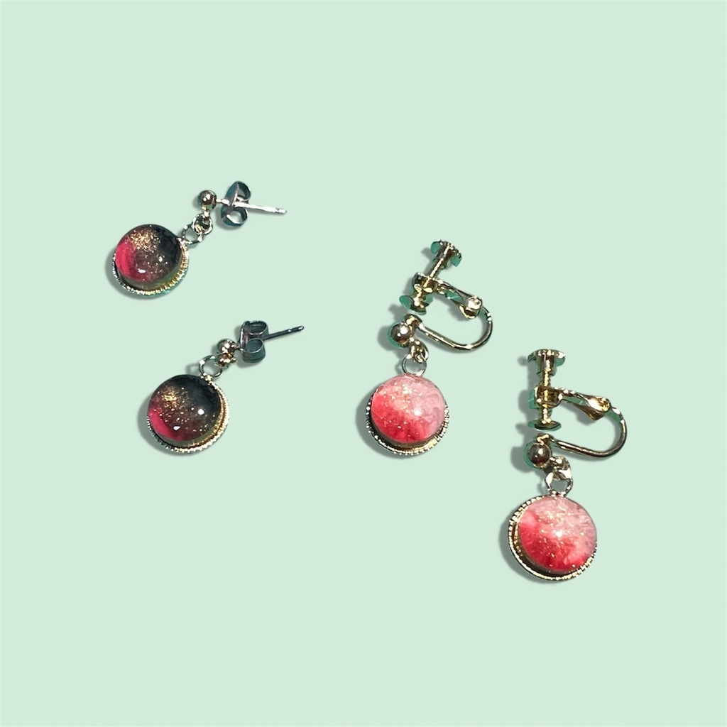 喧嘩祭モチーフ こつぶ耳飾り・リング